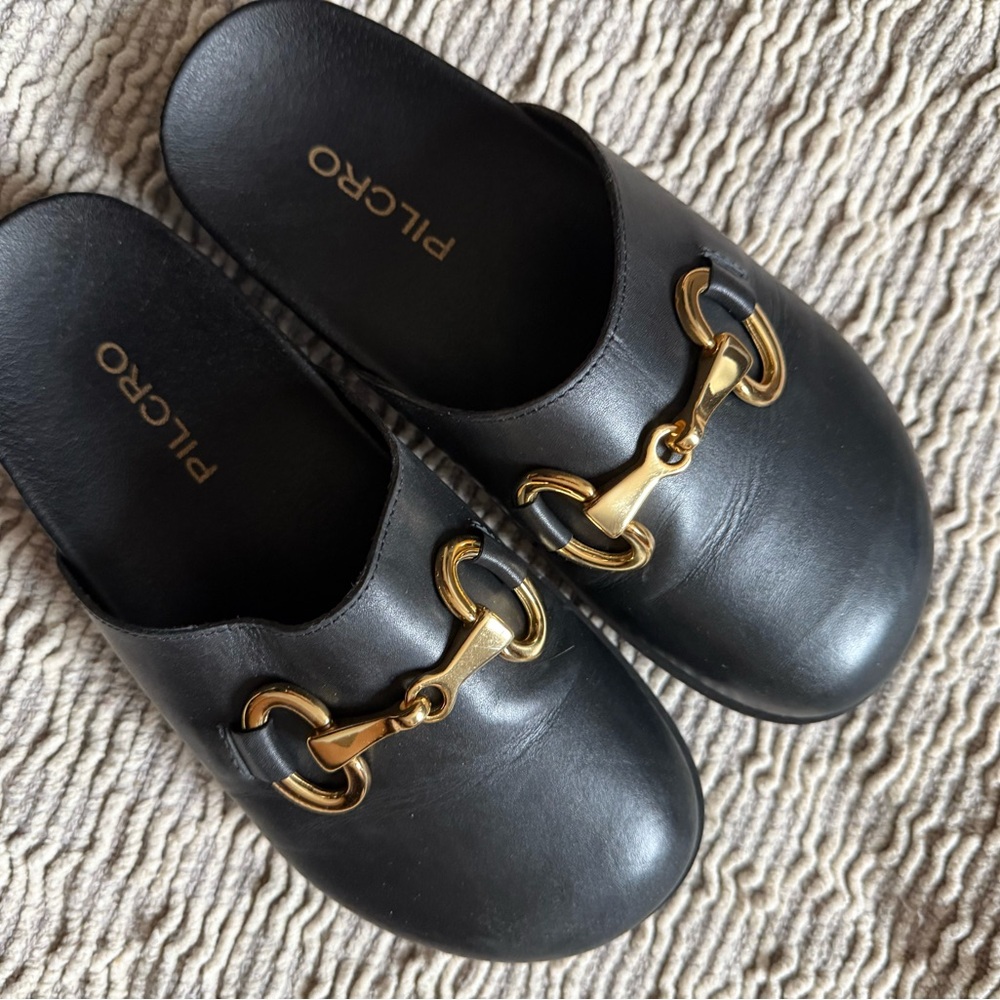 Anthropologie Pilcro Horsebit Buckle Clogs